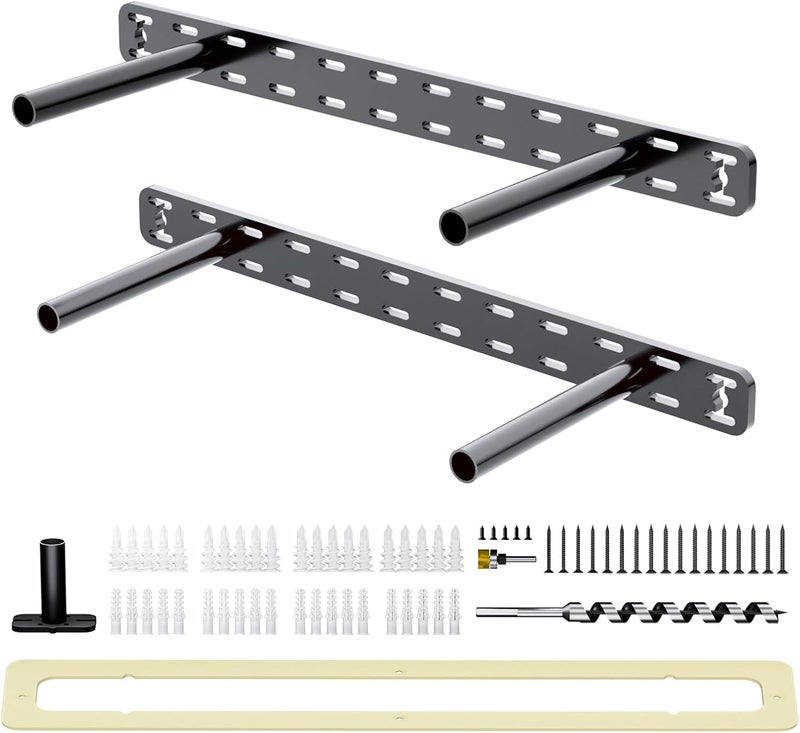 Craftersmark 2pcs Floating Shelf Hardware Heavy Duty Hidden Shelf Brackets Support,Wall Mounting Invisible Floating Shelves Bracket with Jig (18" x 6" x 1.5" with Tools) - Image 1